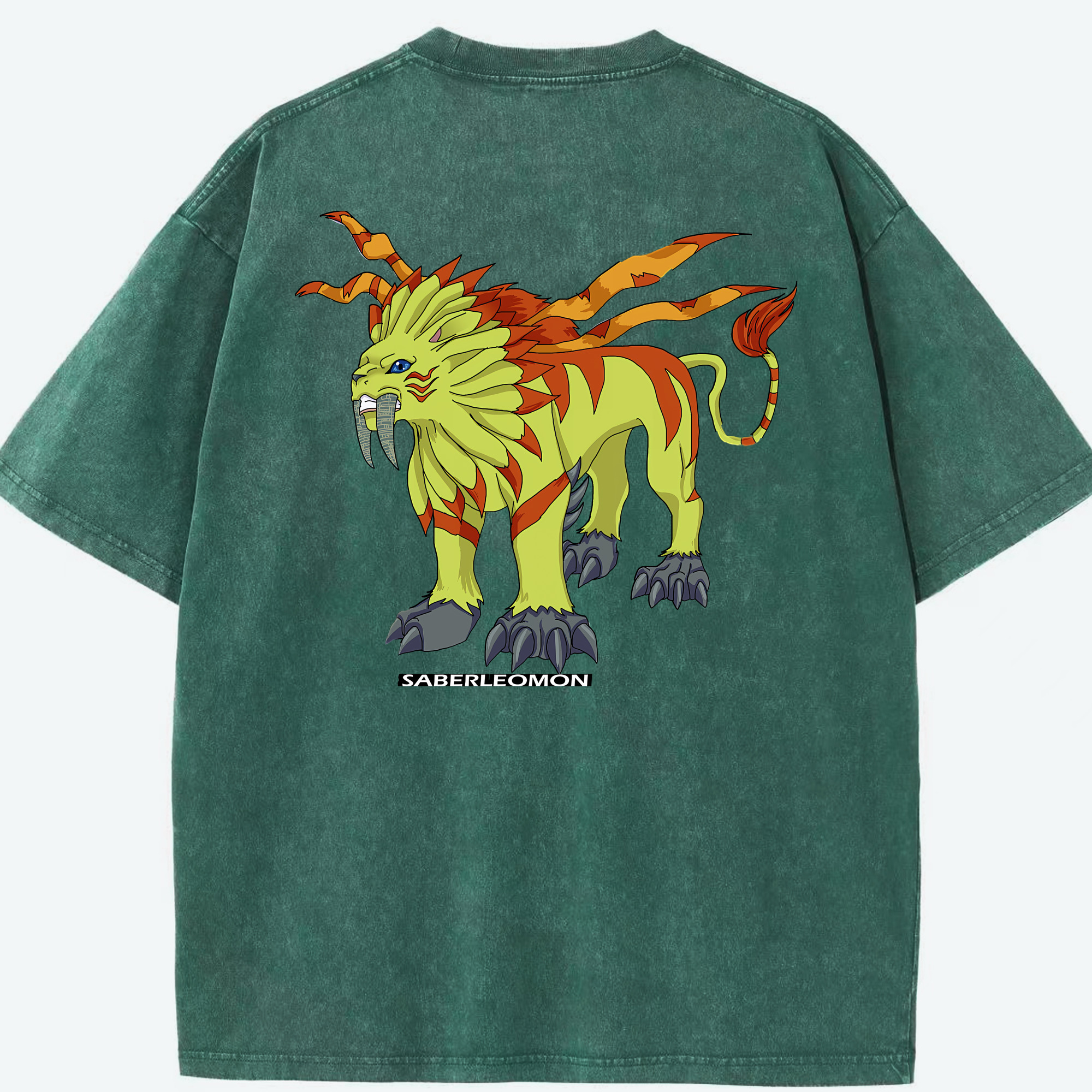 （画像用） Digimon デジタルモンスター/デジモン 綿100% ヴィンテージ風 半袖Tシャツ（背面プリント）
